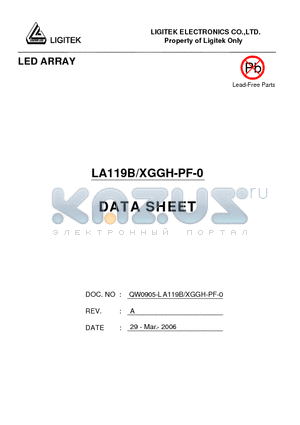 LA119B-XGGH-PF-0 datasheet - LED ARRAY