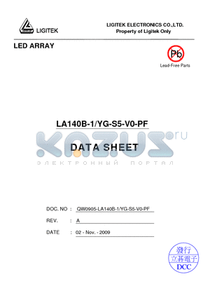 LA140B-1-YG-S5-V0-PF datasheet - LED ARRAY
