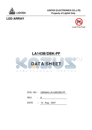LA143B-DBK-PF datasheet - LED ARRAY