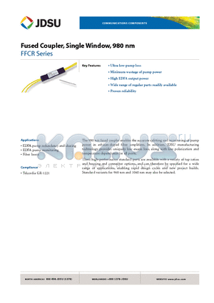 FFCR55H2 datasheet - Fused Coupler, Single Window, 980 nm