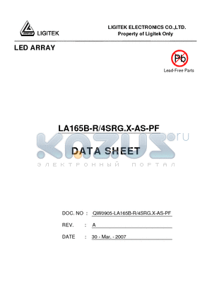 LA165B-R-4SRG.X-AS-PF datasheet - LED ARRAY