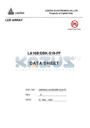 LA16B-DBK-S19-PF datasheet - LED ARRAY