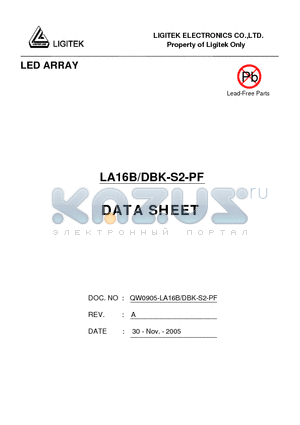 LA16B-DBK-S2-PF datasheet - LED ARRAY
