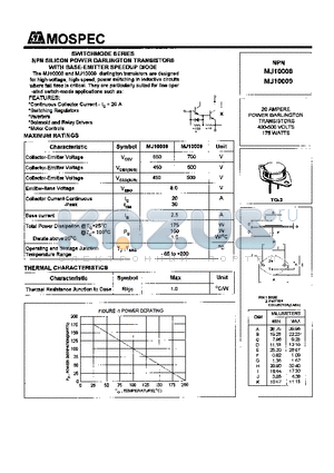 MJ10008 datasheet - POWER TRANSISTORS(20A,400-500V,175W)