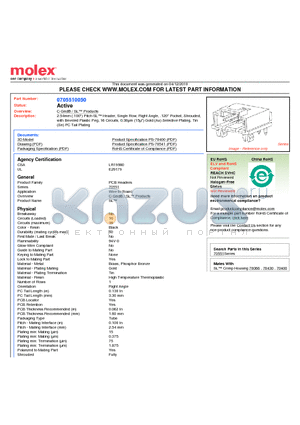 705-51-0050 datasheet - 2.54mm (.100