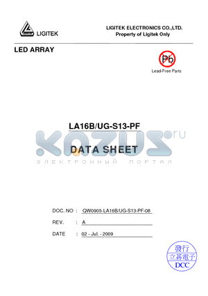 LA16B-UG-S13-PF datasheet - LED ARRAY