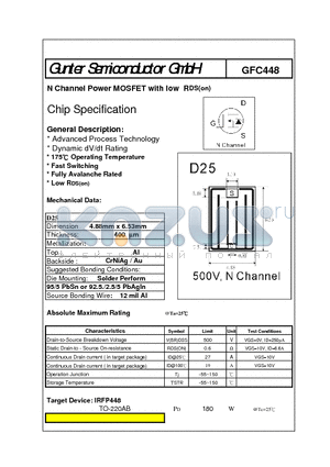 GFC448 datasheet - N Channel Power MOSFET with low RDS(on)