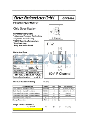 GFC9014 datasheet - P Channel Power MOSFET