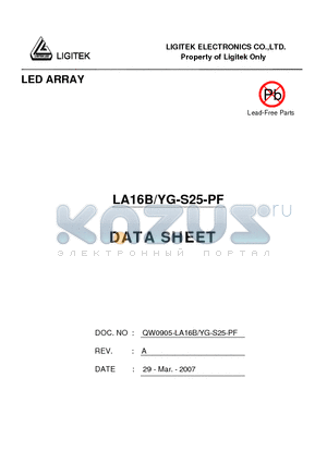 LA16B-YG-S25-PF datasheet - LED ARRAY