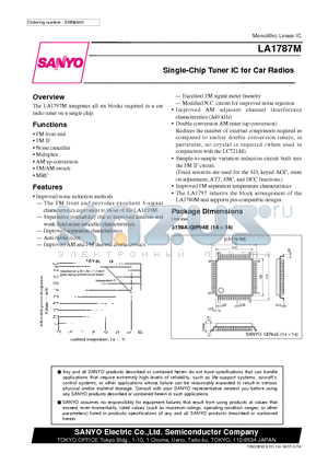 LA1787M_09 datasheet - Single-Chip Tuner IC for Car Radios