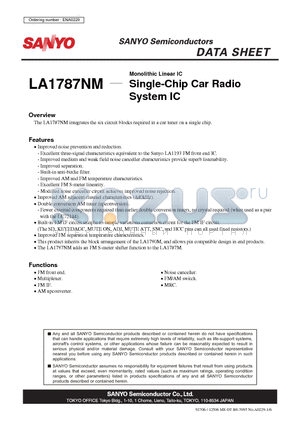 LA1787NM_09 datasheet - Single-Chip Car Radio System IC