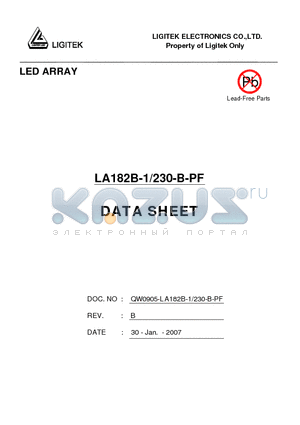 LA182B-1-230-B-PF datasheet - LED ARRAY