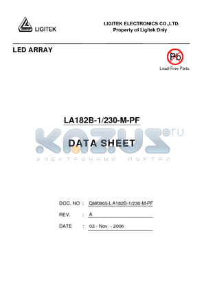 LA182B-1-230-M-PF datasheet - LED ARRAY
