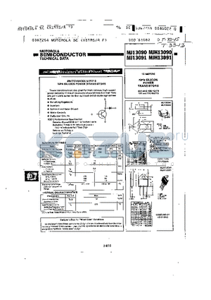 MJ13090 datasheet - 15 AMPERE NPN SILICON POWER TRANSISTORS