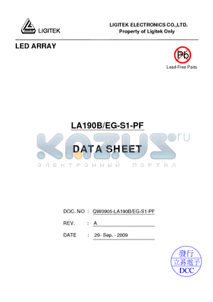 LA190B-EG-S1-PF datasheet - LED ARRAY