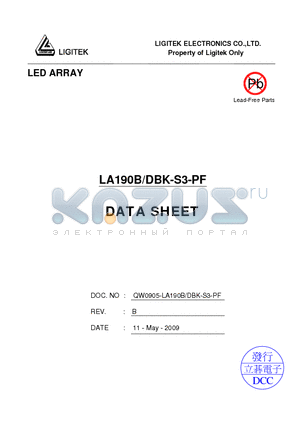 LA190B-DBK-S3-PF datasheet - LED ARRAY