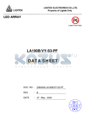 LA190B-VY-S3-PF datasheet - LED ARRAY