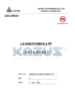 LA193B-HYSBKS-2-PF datasheet - LA193B-HYSBKS-2-PF