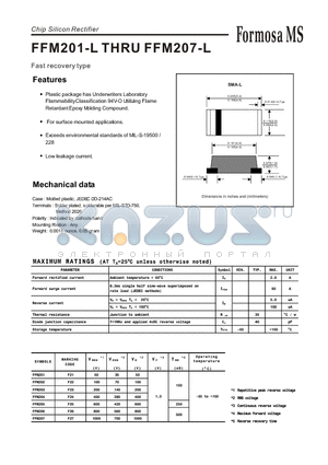 FFM203-L datasheet - Chip Silicon Rectifier - Fast recovery type