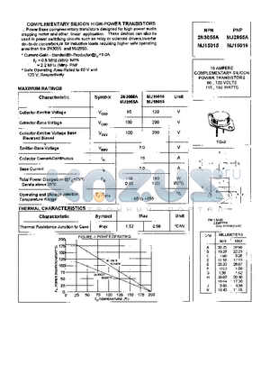 MJ15015 datasheet - COMPLEMENTARY SILICON HIGH-POWER TRANSISTORS