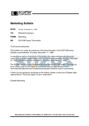 ECP1SM-20-30000MTR datasheet - 4.3mm x 13.2mm Plastic Surface Mount Crystal