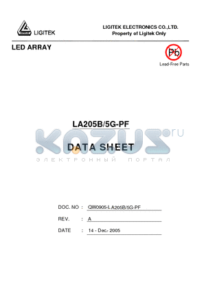 LA205B-5G-PF datasheet - LED ARRAY