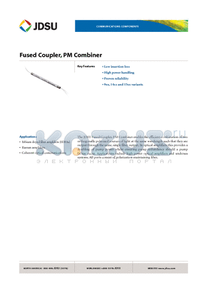 FFP-5M3150E1 datasheet - Fused Coupler, PM Combiner