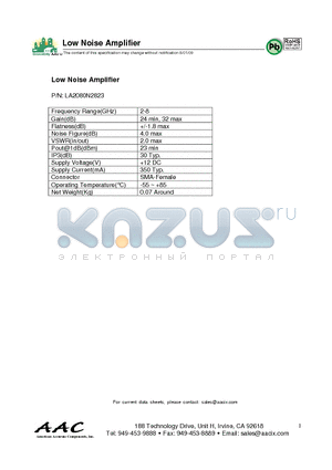 LA2080N2823 datasheet - Low Noise Amplifier