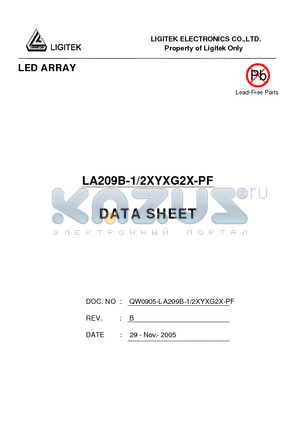 LA209B-1-2XYXG2X-PF datasheet - LED ARRAY