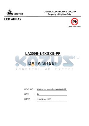 LA209B-1-4XGXG-PF datasheet - LED ARRAY