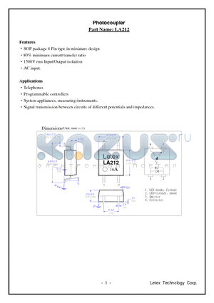 LA212 datasheet - Photocoupler