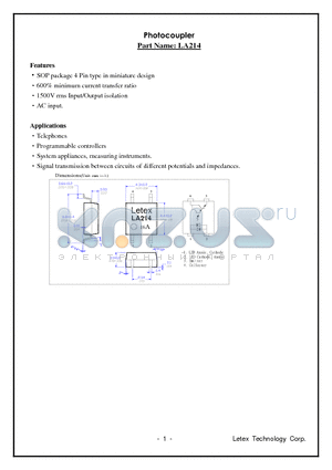 LA214 datasheet - Photocoupler