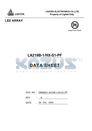LA219B-1-HX-S1-PF datasheet - LED ARRAY