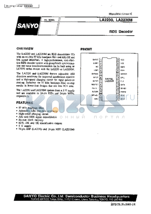 LA2230M datasheet - RDS Decoder