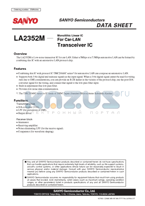 LA2352M datasheet - Monolithic Linear IC For Car-LAN Transceiver IC