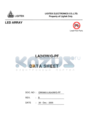 LA243W-G-PF datasheet - LED ARRAY