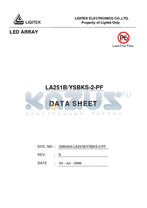 LA251B-YSBKS-2-PF datasheet - LED ARRAY