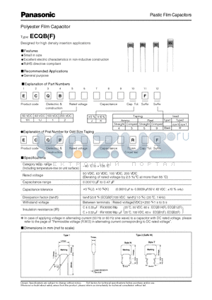 ECQB1H102MF datasheet - Plastic Film Capacitors