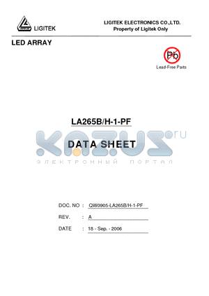 LA265B-H-1-PF datasheet - LED ARRAY