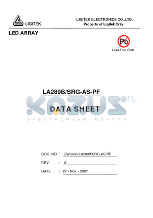 LA289B-SRG-AS-PF datasheet - LED ARRAY