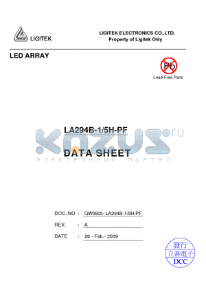 LA294B-1-5H-PF datasheet - LED ARRAY