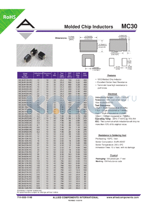 MC30-102K-RC datasheet - Molded Chip Inductors