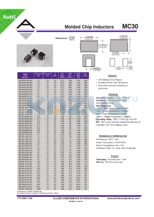 MC30-120K-RC datasheet - Molded Chip Inductors