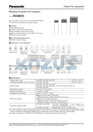 ECQE2393JTT datasheet - Plastic Film Capacitors