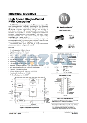MC33023DWG datasheet - High Speed Single−Ended PWM Controller