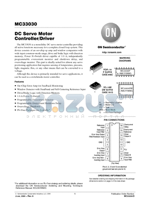 MC33030DWR2G datasheet - DC Servo Motor Controller/Driver