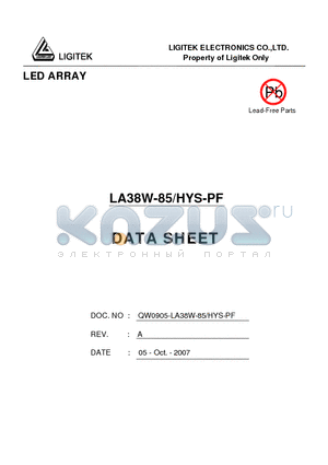 LA38W-85-HYS-PF datasheet - LED ARRAY
