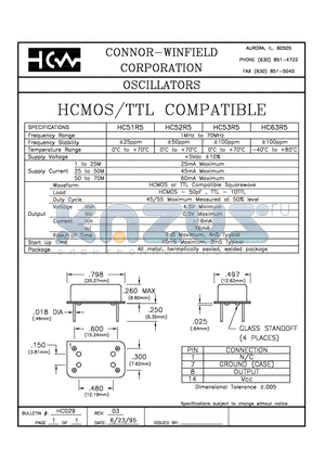 HC52R5 datasheet - HCMOS/TTL COMPATIBLE