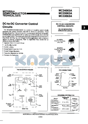 MC33063AD datasheet - DC-to-DC Converter Control Circuits SILICON MONOLITHIC INTEGRATED CIRCUIT