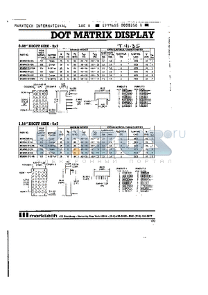 MTAN7170M-12A datasheet - Marktech 0.68 5x7 Dot Matrix